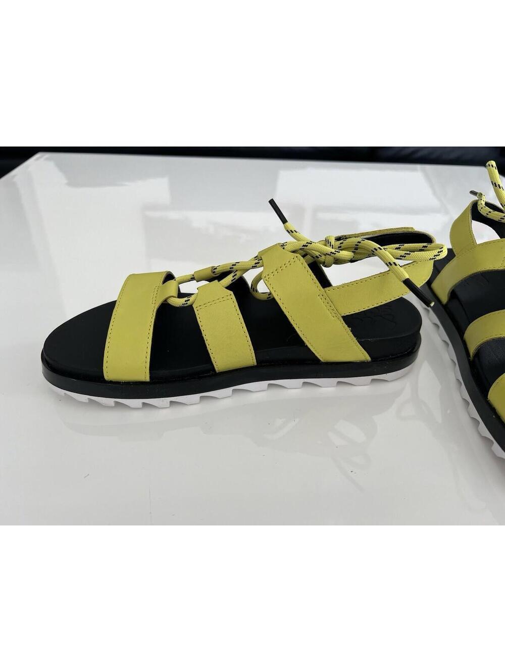 $120 Sorel Roaming Lace Sandals Bolt Yellow Leather Open Toe Cushioned Women's 8 - Picture 7 of 9